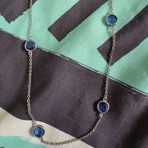 Elegant Silver Necklace with Blue Accents
